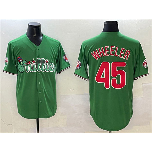 Philadelphia Phillies #45 Zack Wheeler Green AmberGomez Phanatic Limited Stitched Jersey