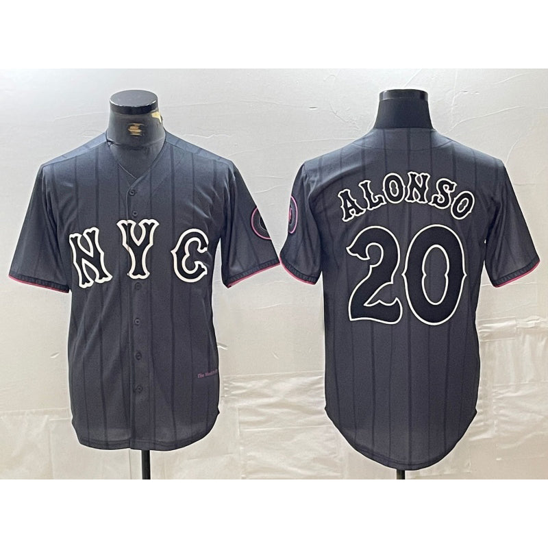 New York Mets #20 Pete Alonso Grey AmberGomez 2024 City Connect Cool Base Stitched Jersey