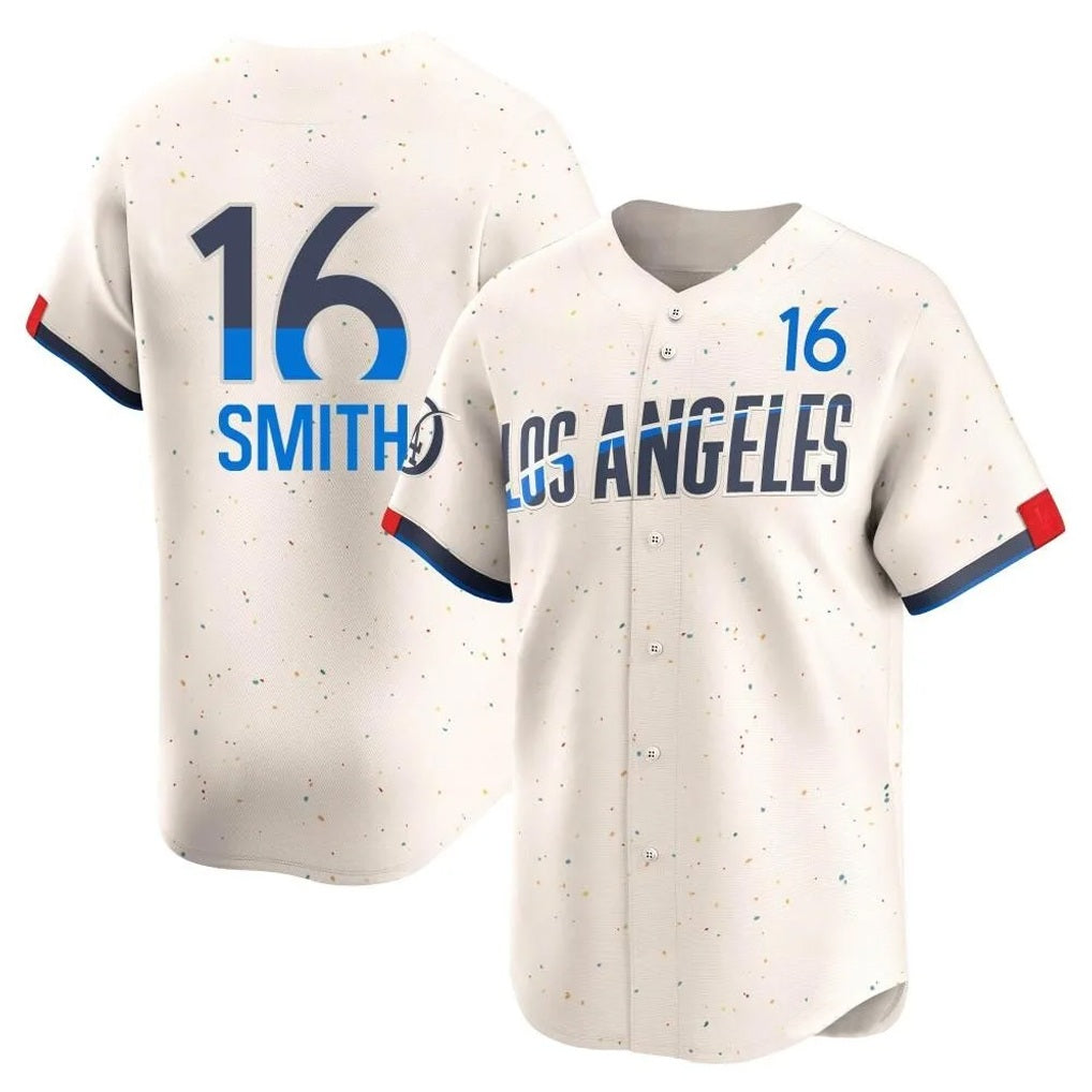 Los Angeles Dodgers #16 Will Smith Player Cream AmberGomez City Connect Limited Home Stitched Jerseys