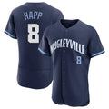 Chicago Cubs #8 Ian Happ Player Navy AmberGomez City Connect Limited Elite Home Stitched Jerseys