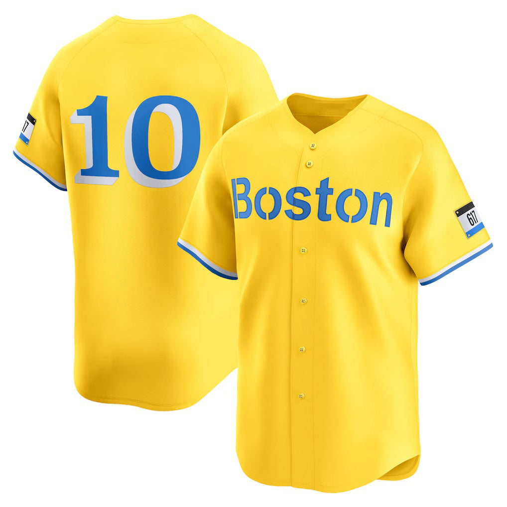 Boston Red Sox #10 Trevor Story Gold AmberGomez City Connect Limited Player Jersey
