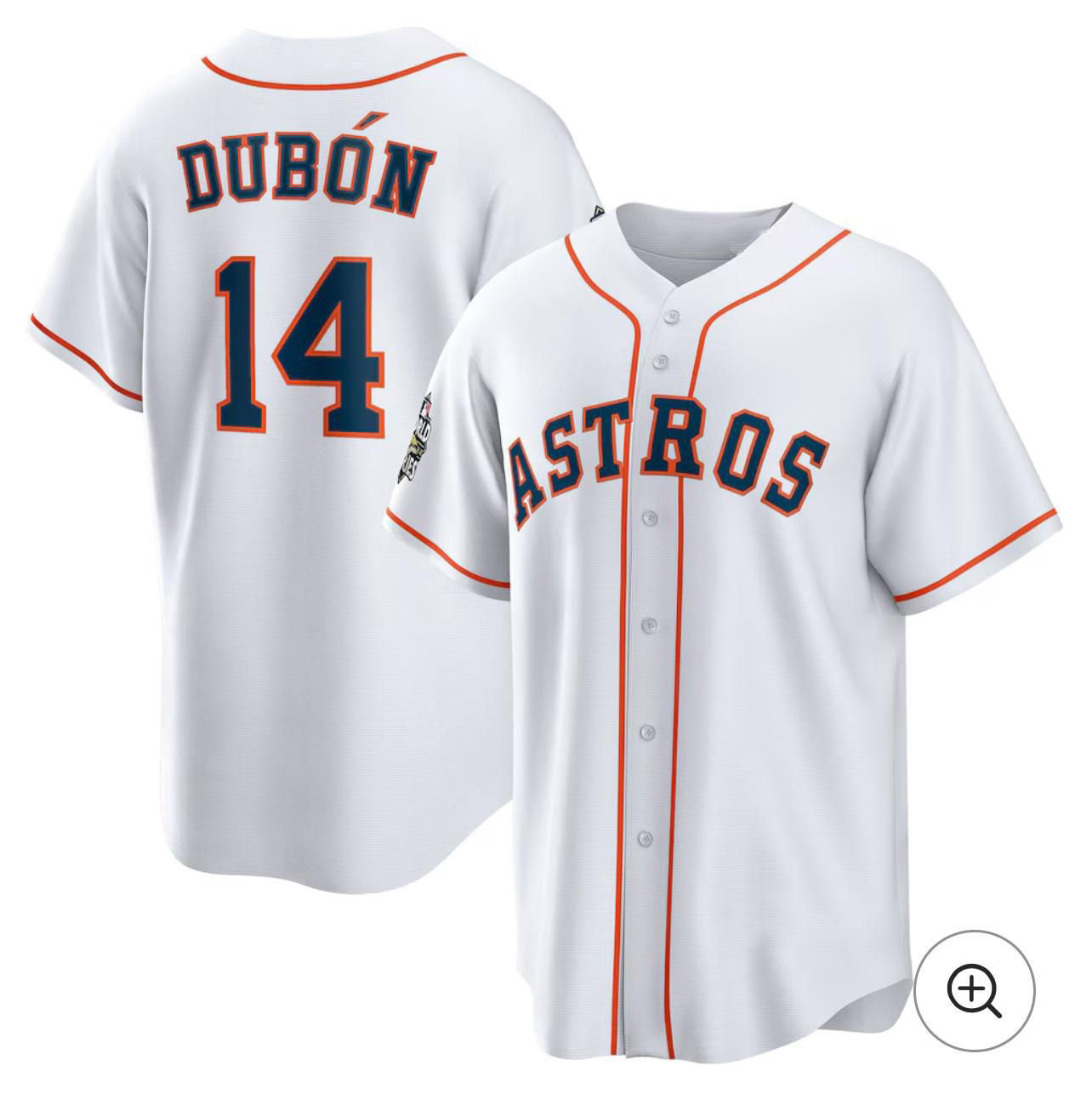 Houston Astros #14 Mauricio Dub¨®n White AmberGomez Home Jersey