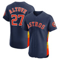 Houston Astros #27 Jose Altuve Navy AmberGomez Alternate 2 Elite Player Jersey
