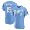 Kansas City Royals #19 Michael Massey Player Light Blue AmberGomez Alt Limited Elite Home Stitched Jerseys