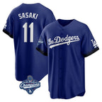 Los Angeles Dodgers #11 Roki Sasaki Player Royal AmberGomez World Series Meet City Connect Home Game Stitched Jerseys