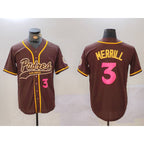 San Diego Padres #3 Jackson Merrill Brown AmberGomez Cool Base Stitched Jersey 2