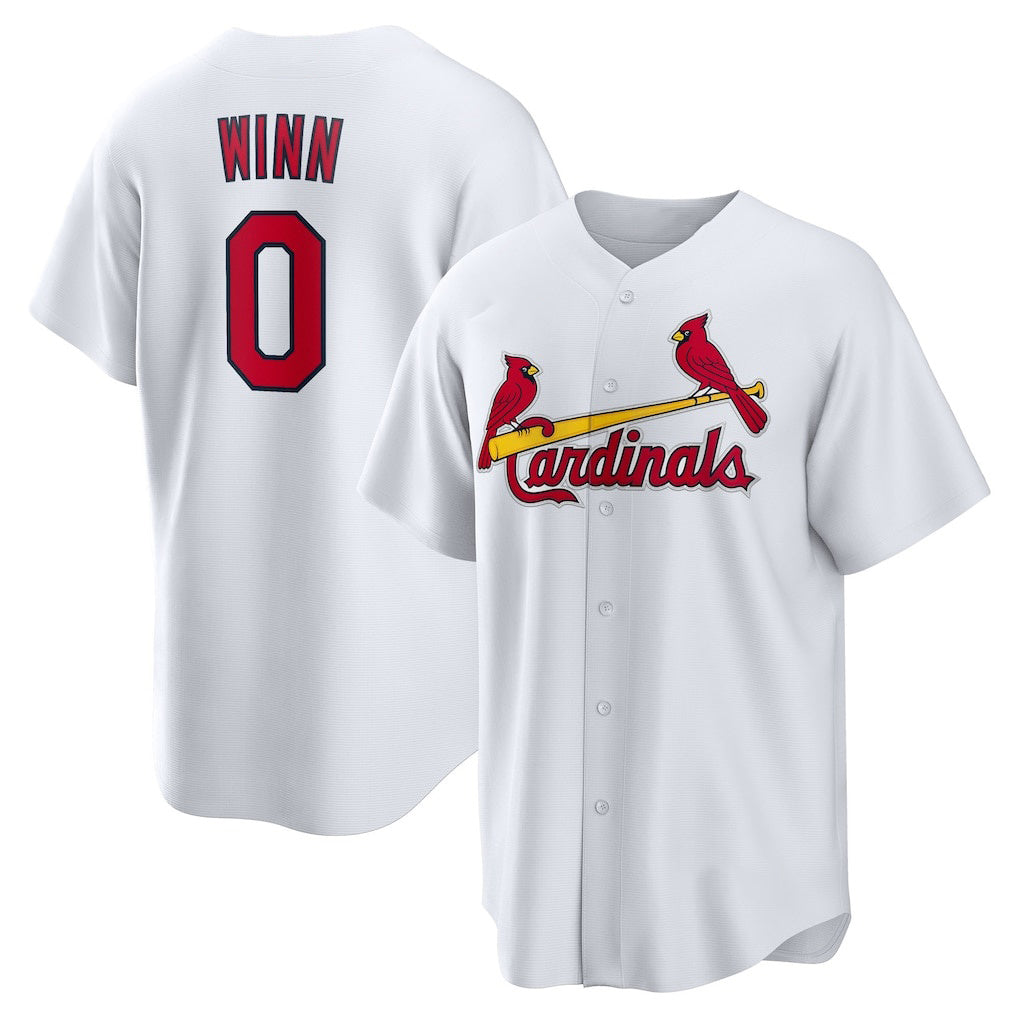 St. Louis Cardinals #0 Masyn Winn White AmberGomez Home Replica Jersey