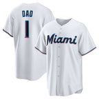 Miami Marlins #1 Dad White AmberGomez Home Replica Jersey