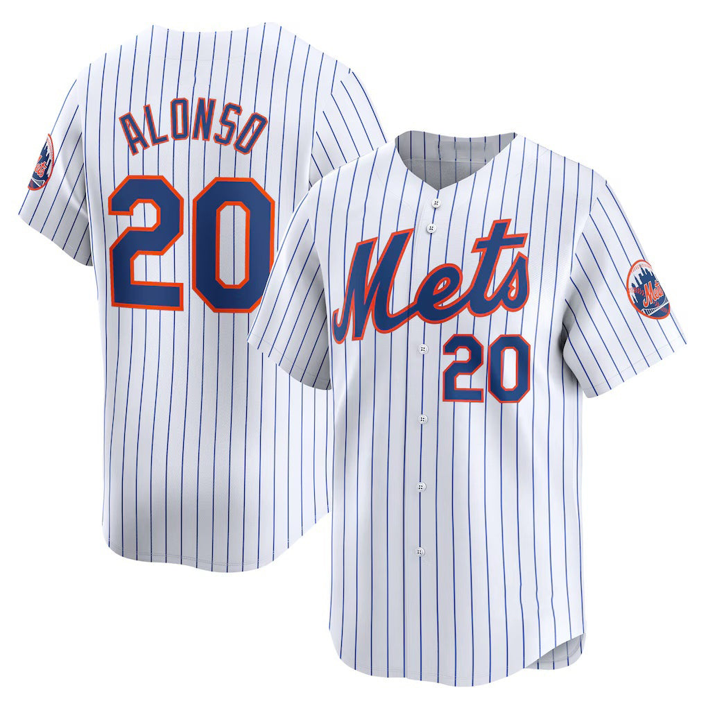 New York Mets #20 Pete Alonso White AmberGomez Home Limited Player Jersey