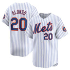 New York Mets #20 Pete Alonso White AmberGomez Home Limited Player Jersey