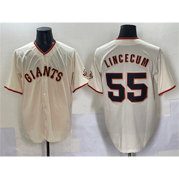 San Francisco Giants #55 Tim Lincecum Cream AmberGomez 2024 Home Limited Stitched Jersey