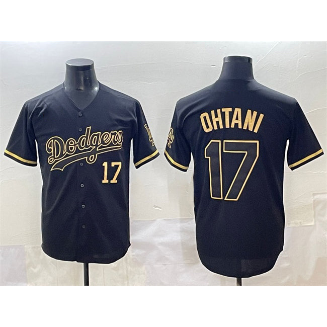 Los Angeles Dodgers #17 Shohei Ohtani Black Gold AmberGomez Limited Stitched Jersey