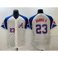 Atlanta Braves #23 Michael Harris II Number White AmberGomez 2023 City Connect Flex Base Stitched Jersey 2