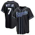 Kansas City Royals #7 Bobby Witt Jr. Black AmberGomez Out Stitched Jersey