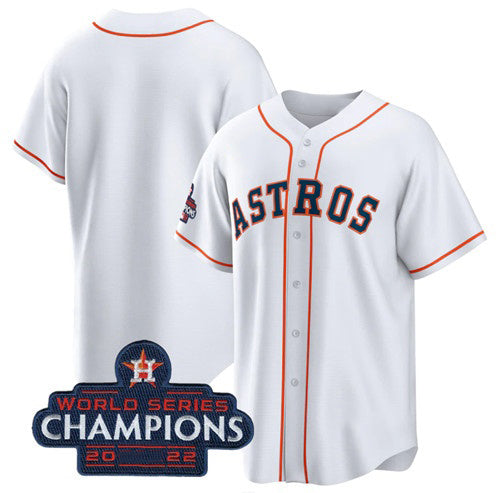 Houston Astros Blank White AmberGomez 2022 World Series Champions Home Stitched Jersey