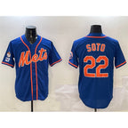 New York Mets #22 Juan Soto Royal AmberGomez 2025 Spring Training Alternate Limited Stitched Jersey