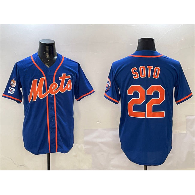 New York Mets #22 Juan Soto Royal AmberGomez 2025 Spring Training Alternate Limited Stitched Jersey