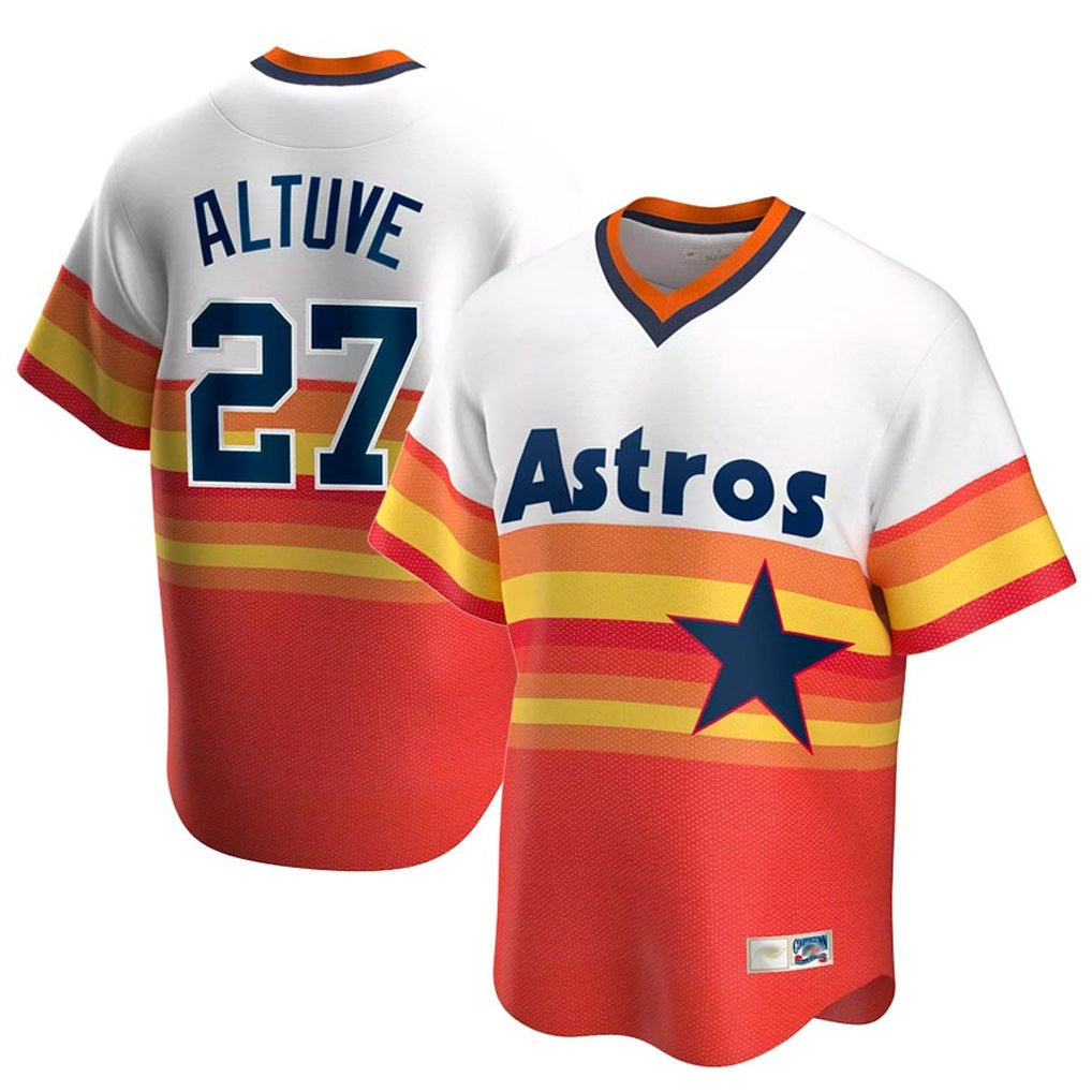 Houston Astros #27 Jose Altuve Player Rainbow Cooperstown Collection AmberGomez T-shirt Stitched Jerseys