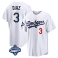 Los Angeles Dodgers #3 Edwin D¨ªaz Player Gold White AmberGomez World Series Meet 2026 Collection Stadium Limited Stitched Jerseys
