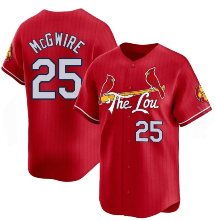St. Louis Cardinals #25 Mark McGwire Red AmberGomez City Connect Jersey