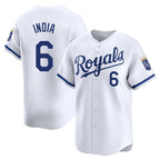 Kansas City Royals #6 Jonathan India Player White AmberGomez Alt Limited Home Stitched Jerseys
