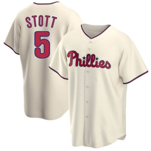Philadelphia Phillies #5 Bryson Stott Cream AmberGomez Cool Base Stitched Jersey