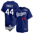 Los Angeles Dodgers #44 Andy Pages Player Royal AmberGomez World Series Limited Home Stitched Jerseys