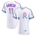 Kansas City Royals #11 Maikel Garcia Player White AmberGomez 2026 City Connect Limited Elite Home Stitched Jerseys