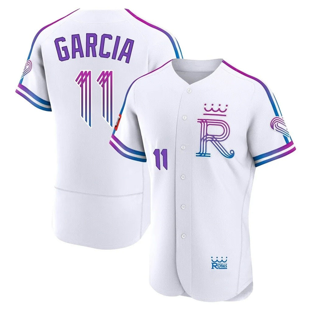 Kansas City Royals #11 Maikel Garcia Player White AmberGomez 2026 City Connect Limited Elite Home Stitched Jerseys