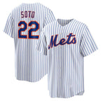 New York Mets #22 Juan Soto White AmberGomez Home Replica Player Jersey