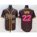 San Diego Padres #22 Juan Soto Number Brown AmberGomez NEW 2023 City Connect Cool Base Stitched Jersey