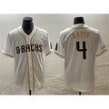 Arizona Diamondbacks #4 Ketel Marte White AmberGomez Gold Cool Base Stitched Jersey