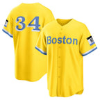 Boston Red Sox #34 David Ortiz Gold AmberGomez Retired Player City Connect Replica Jersey