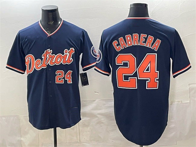 Detroit Tigers #24 Miguel Cabrera Navy AmberGomez 2026 Alternate Vapor Premier Limited Stitched Jersey
