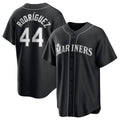 Seattle Mariners #44 Julio Rodr¨ªguez Black AmberGomez Lights Out Limited Stitched Jersey
