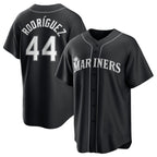 Seattle Mariners #44 Julio Rodr¨ªguez Black AmberGomez Lights Out Limited Stitched Jersey