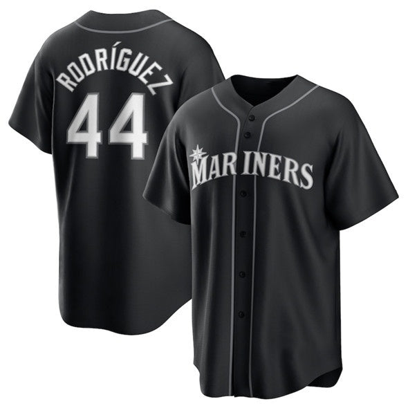 Seattle Mariners #44 Julio Rodr¨ªguez Black AmberGomez Lights Out Limited Stitched Jersey