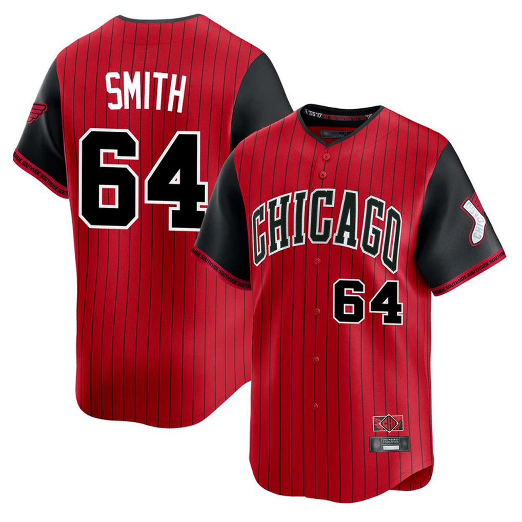 Chicago White Sox #64 Shane Smith Player Red AmberGomez City Connect Limited Home Stitched Jerseys
