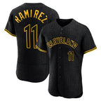 Cleveland Guardians #11 Jose Ramirez Player Black AmberGomez Snake Skin City Limited Elite Home Stitched Jerseys