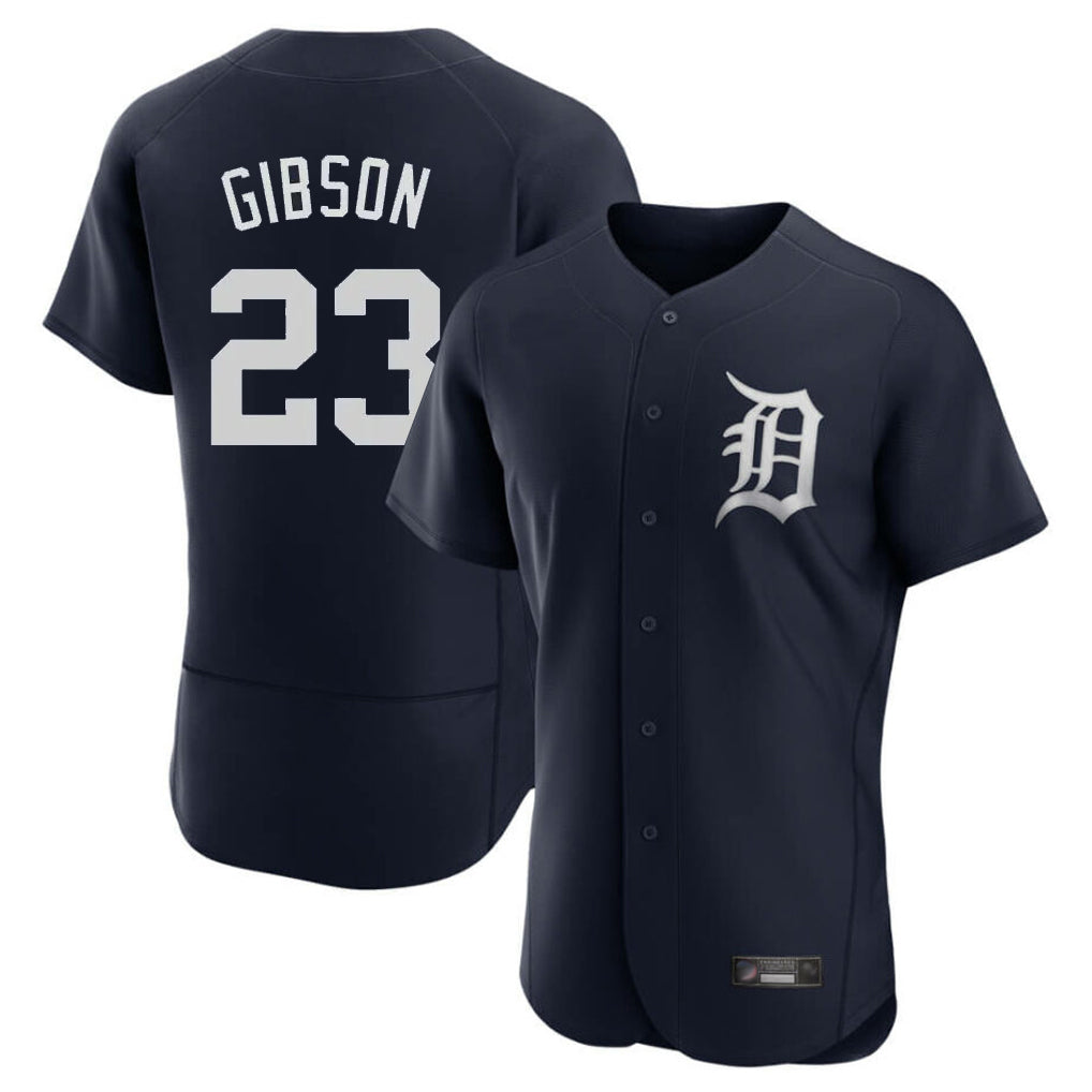 Detroit Tigers #23 Kirk Gibson Player Navy AmberGomez Limited Elite Home Stitched Jerseys