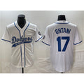 Los Angeles Dodgers #17 Shohei Ohtani White AmberGomez Cool Base With Patch Stitched Jersey