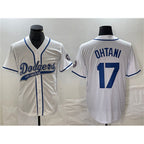 Los Angeles Dodgers #17 Shohei Ohtani White AmberGomez Cool Base With Patch Stitched Jersey