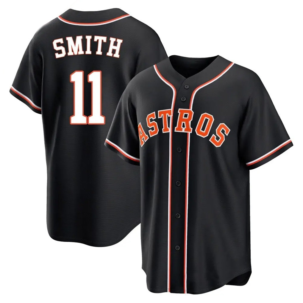 Houston Astros #11 Cam Smith Player Black AmberGomez Fashion Out Home Game Stitched Jerseys
