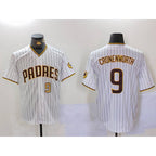 San Diego Padres #9 Jake Cronenworth White AmberGomez Team Logo Stitched Cool Base Jerseys