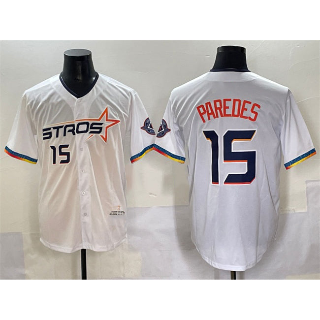 Houston Astros #15 Isaac Paredes White AmberGomez 2025 City Connect Limited Stitched Jersey
