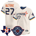 Houston Astros #27 Jose Altuve Player Cream AmberGomez City Connect Texas Patch Vapor Premier Limited Home Stitched Jerseys