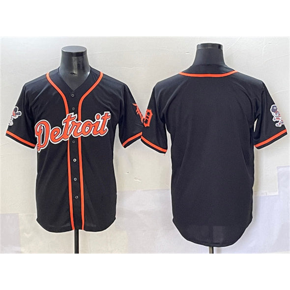 Detroit Tigers Blank Black AmberGomez With Patch Cool Base Stitched Jersey