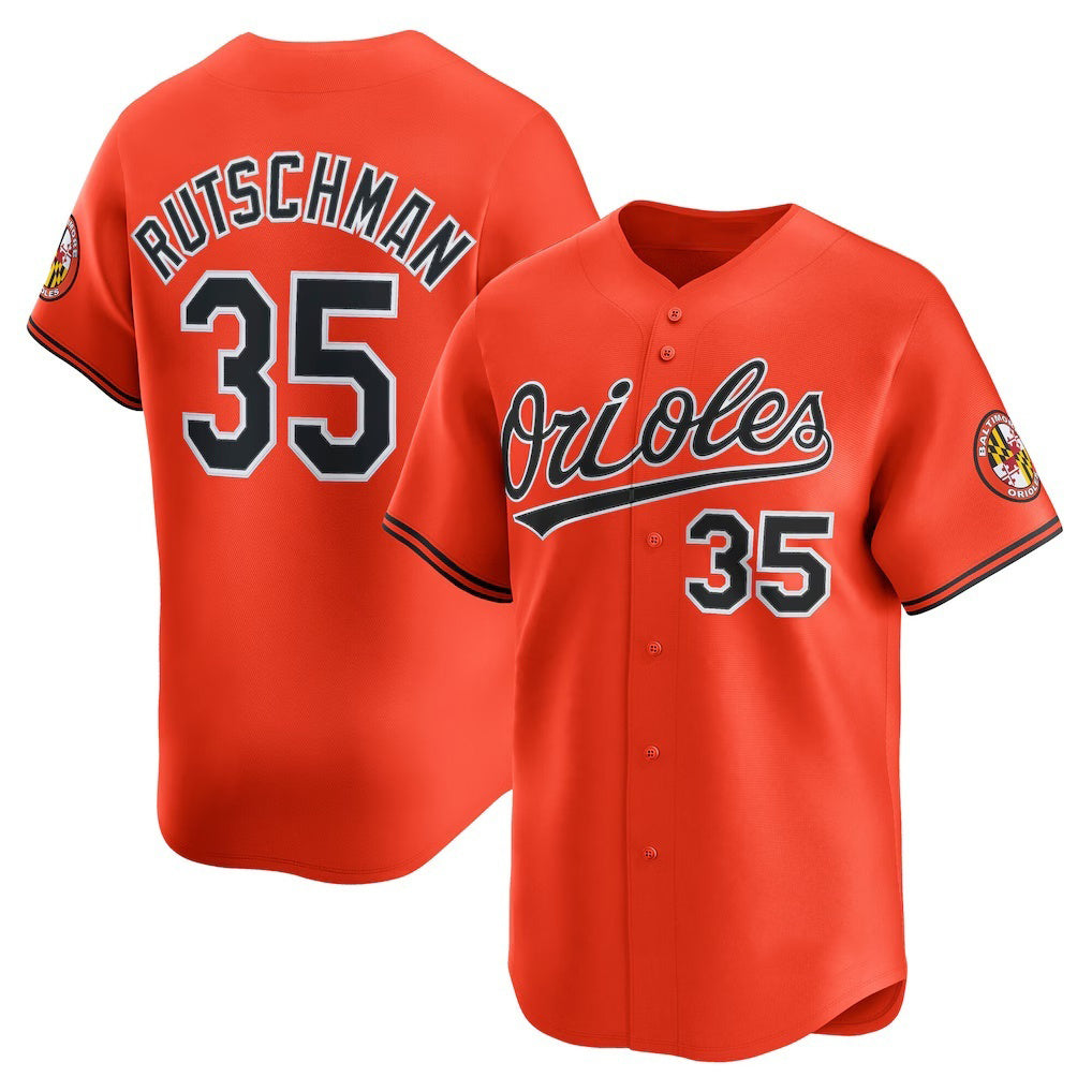 Baltimore Orioles #35 Adley Rutschman Orange AmberGomez 2nd Alternate Limited Player Jersey