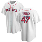 Boston Red Sox #47 Enmanuel Valdez White AmberGomez Cool Base Stitched Jersey