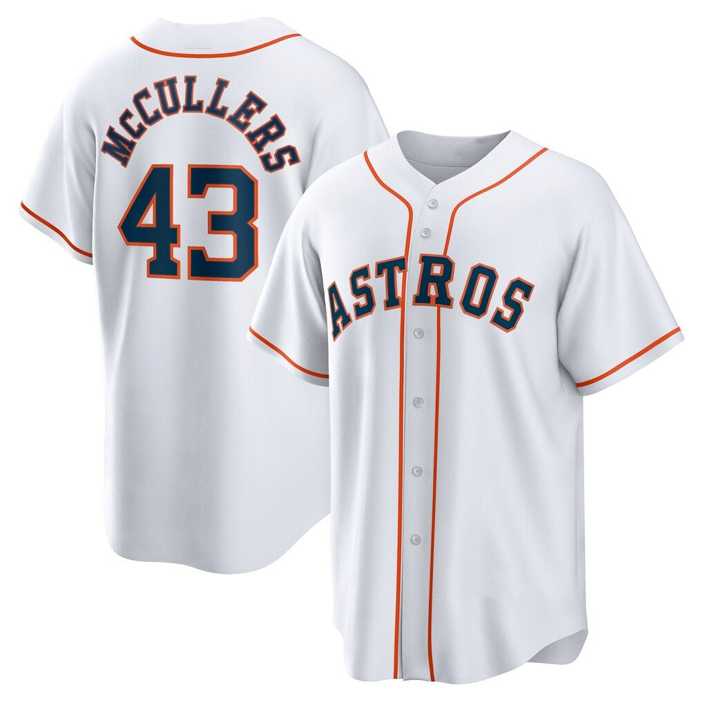 Houston Astros #43 Lance McCullers Jr. White AmberGomez Home Replica Jersey